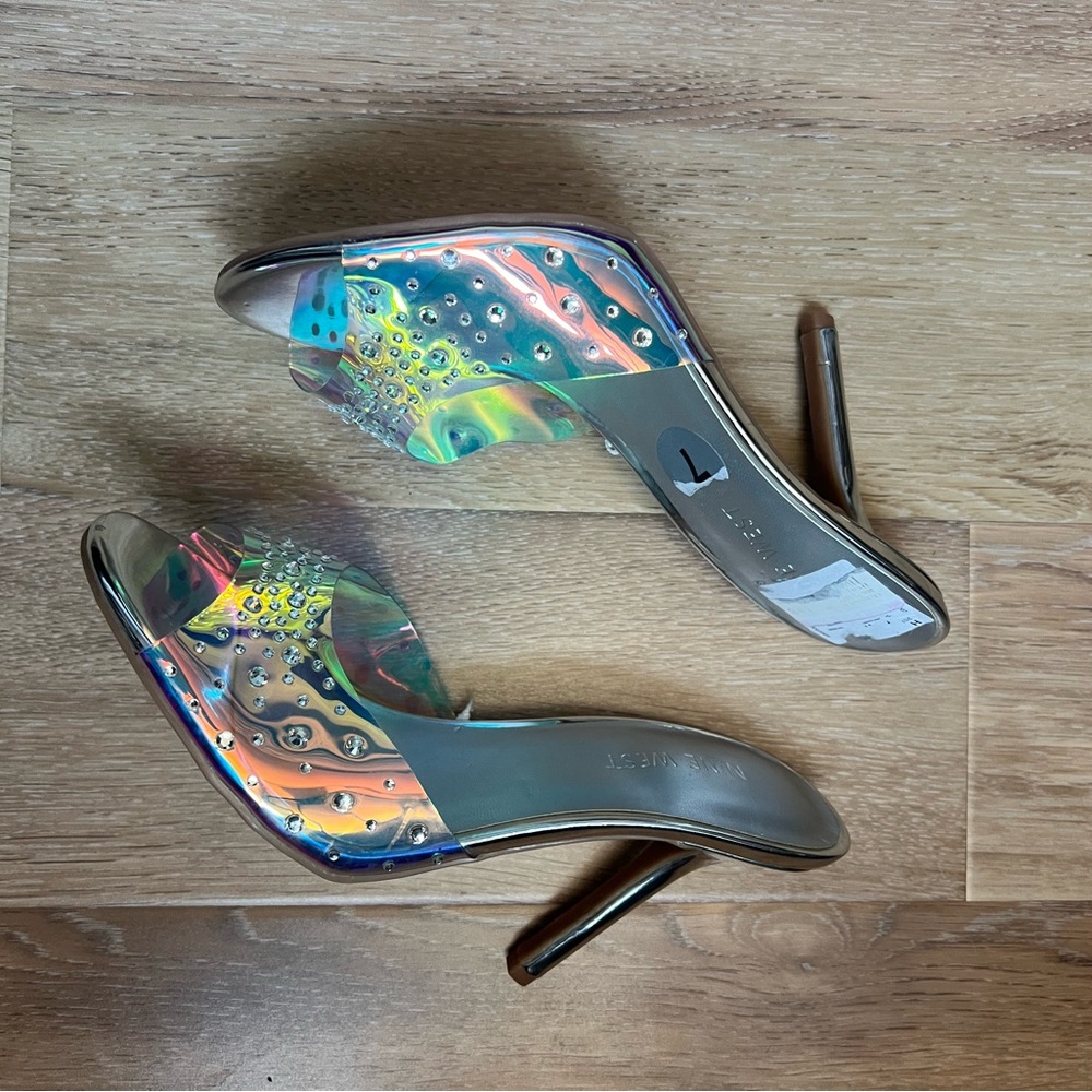 Nine West High Heeled Slide Sandals